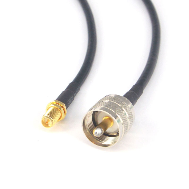 Tomada macho da frequência ultraelevada pl259 para rp sma jack conector macho do pino cabo coaxial rf cabo de extensão 1.6ft