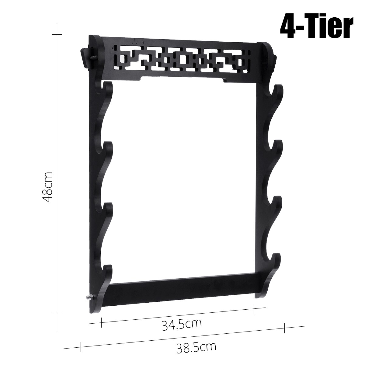 1 Pcs 1/2/3/4/6Tier Wall Opknoping Decor Samurai Zwaard Houder Katana Houder stand Hanger Beugel Rack Home Decoratie Muur Display: 4 Tier