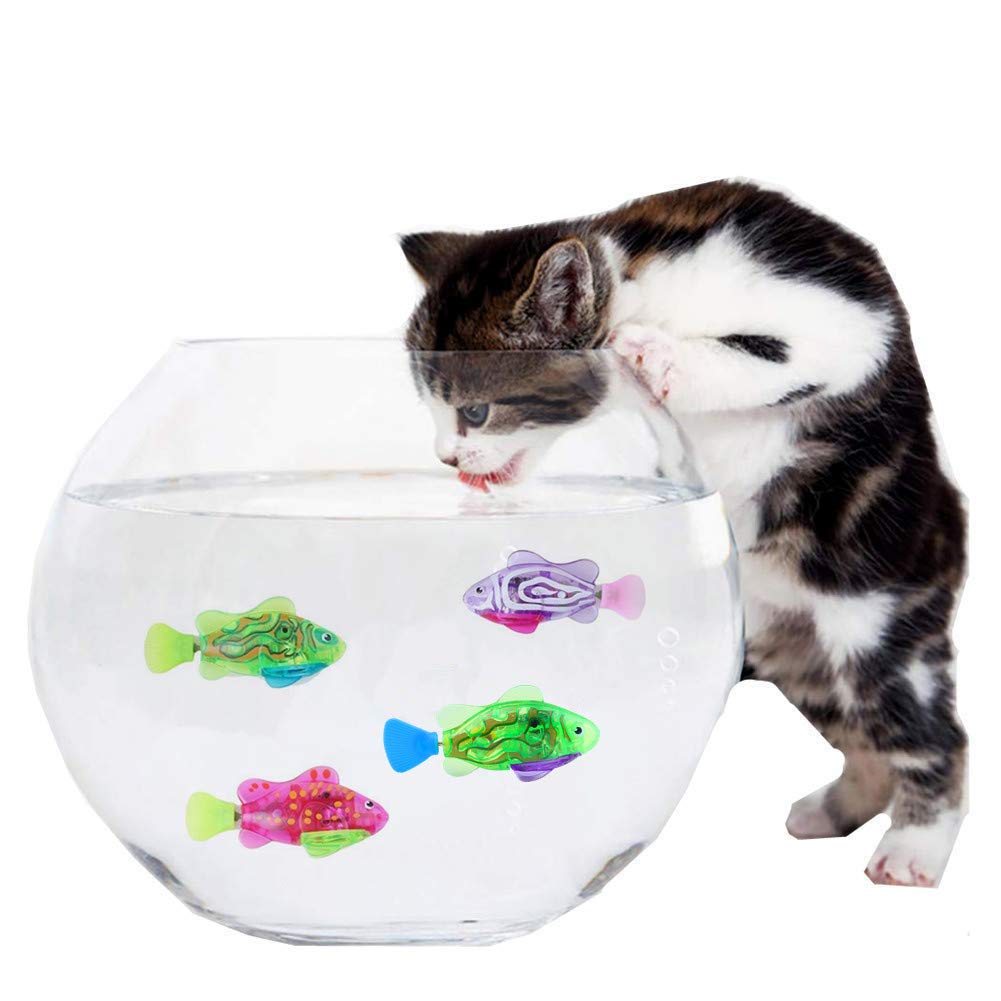 Katze Interaktive Elektrische Fische Spielzeug Wasser Katze Spielzeug für drinnen Spielen Schwimmen Roboter Fisch Spielzeug für Katze und Hund mit LED Licht Haustier Spielzeug