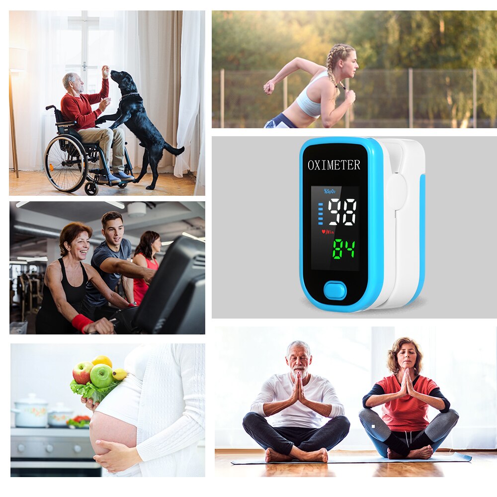 Portable Oximeter Finger Clip Blood Oxygen Monitor Pulse Rate Oxygen Oximeter without Battery for Men Women Kids