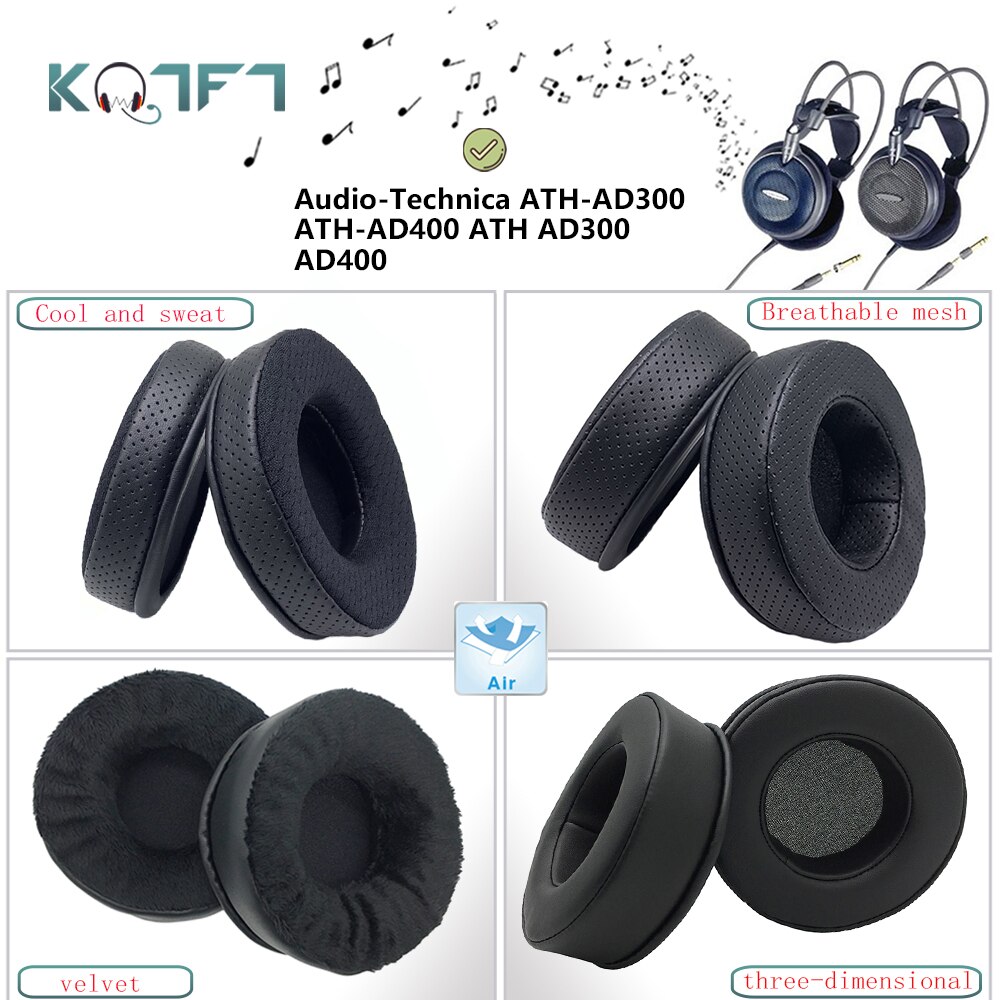 KQTFT – oreillettes de remplacement, pour audio-technica ATH-AD300 ATH-AD400 ATH AD300 AD400, pièces pour écouteurs