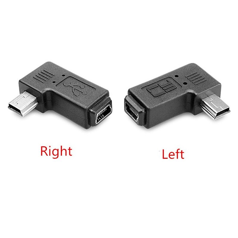 Mini USB elbow male to female 90 degree adapter Left and right angle Mini USB 5pin Extended adapter: Left and Right