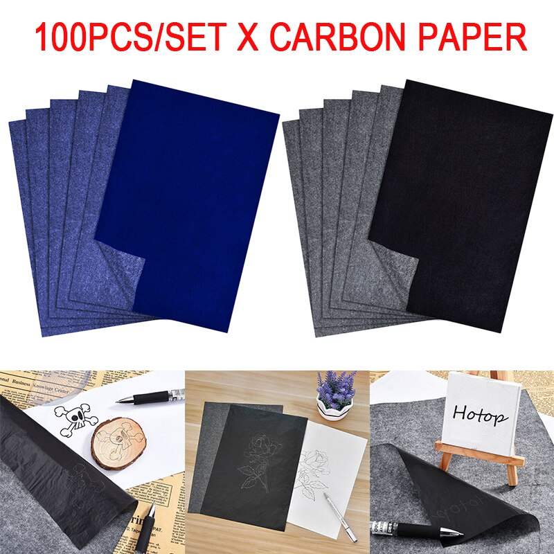 100pcs Black/Blue Carbon Paper Thin Painting Accessories Legible Tracing Reusable Copy Clear Transfer Graphite Carbon Paper