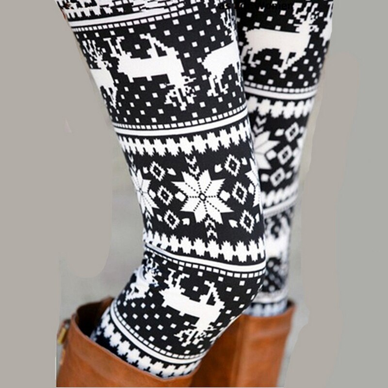 Dames herfstleggings meisjes winterleggings broek sneeuwvlok kerst hertenprint leggings dameskleding jeggings: 12