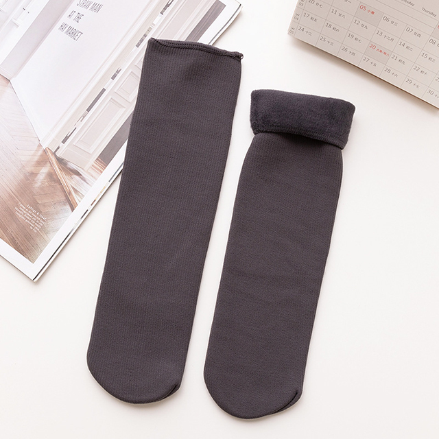 1Pairs Stripes Velvet Women Winter Warm Thicken Socks Soft Casual Solid Color Socks Wool Cashmere Home Snow Boots Floor Socks: I
