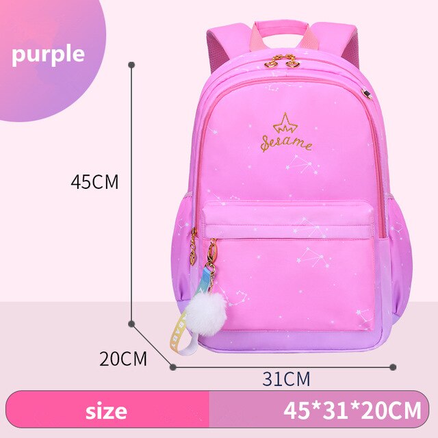 Nuovo Zaino Della Ragazza Per La Scuola zaini Ragazze di nylon Ortopedico Borse Da Scuola Bambini Della Primaria Zaini Grado 1-6 bambini mochila: L purple