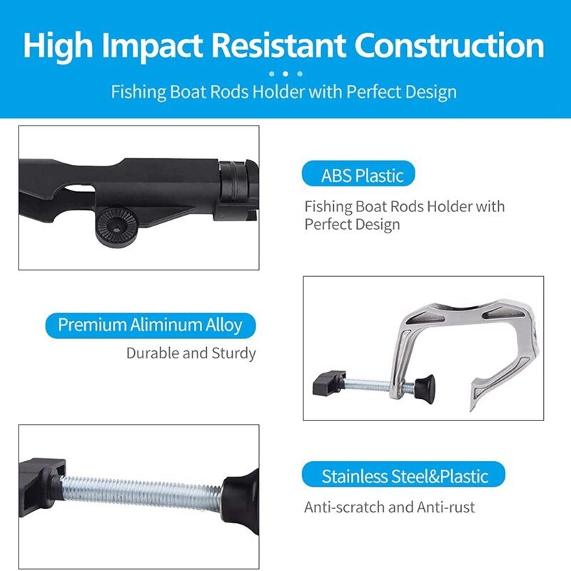 Vissersboot Staaf Houder, 2 Stuks Hengel Pole Stand Rack, 360 ° Verstelbare Hengel Hengel Houder Rekken Beugel
