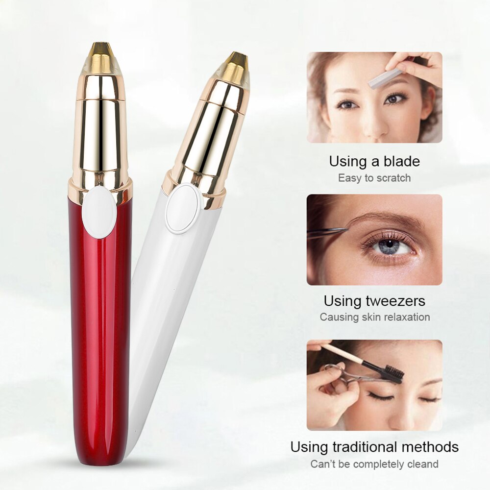 Elektrische Wenkbrauw Trimmer Mini Trimmer Voor Neus Lip Haar Epilator Wenkbrauw Facial Ontharing Pijnloos Eye Brow Scheerapparaat Voor Famale