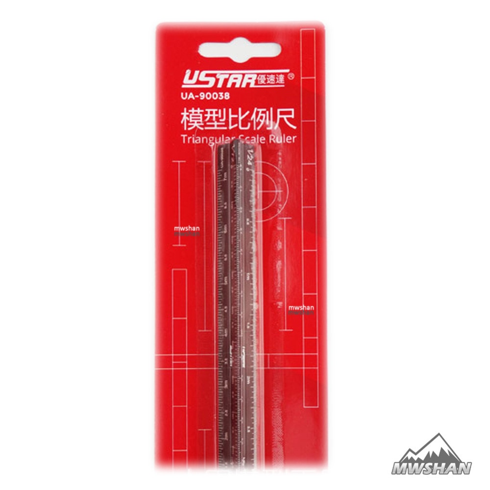 Ustar 90038 Model Triangular Scale Ruler For 1/12 1/24 /1/32 1/35 1/48 1/72 Craft Tools fine Accessory