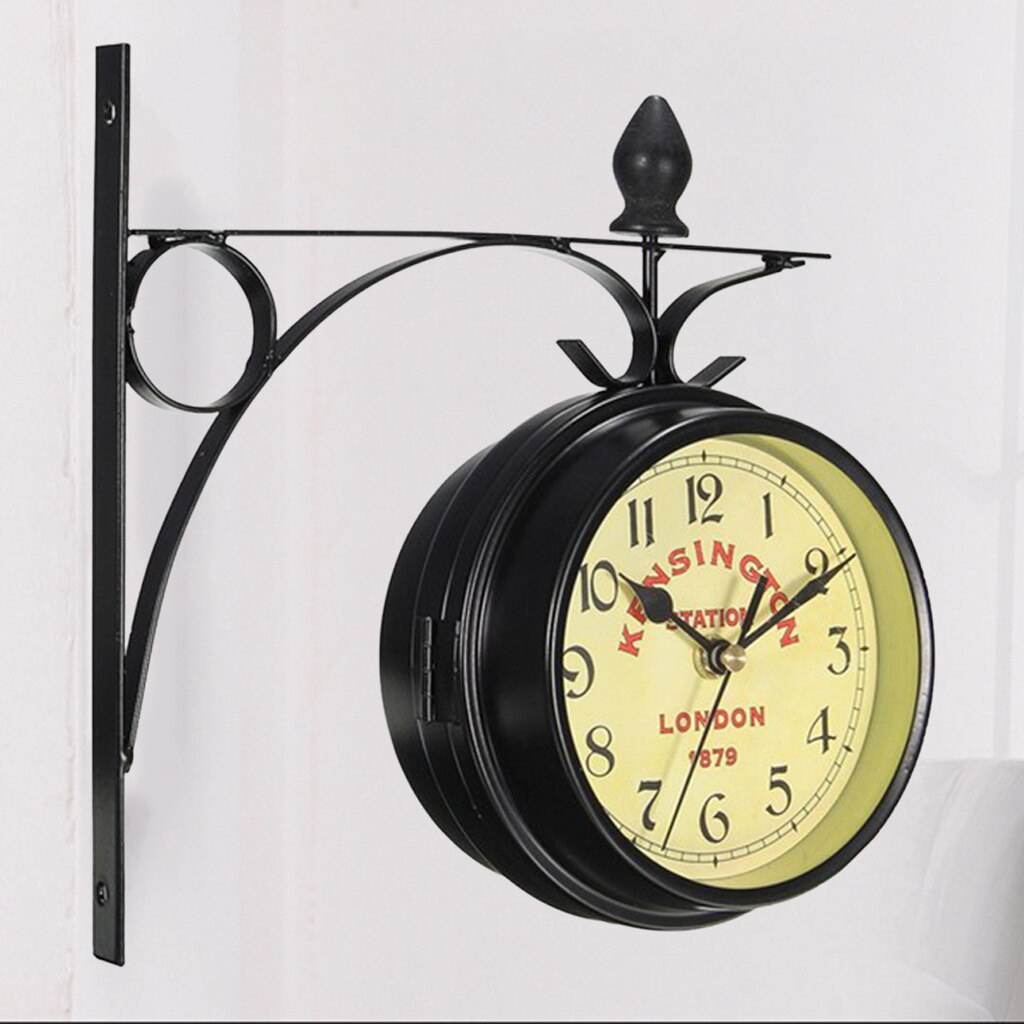 Double-Side Round Wall ing Clock Quiet Clocks Coffee Bar Home Ornaments