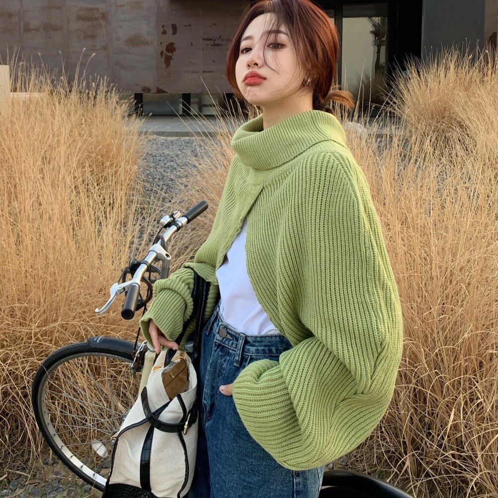 Irregular Turtleneck Shrugs Women Sweaters Loose Autumn Knitwear Bolero Jumpers Leisure Korean Chic Warm Tender