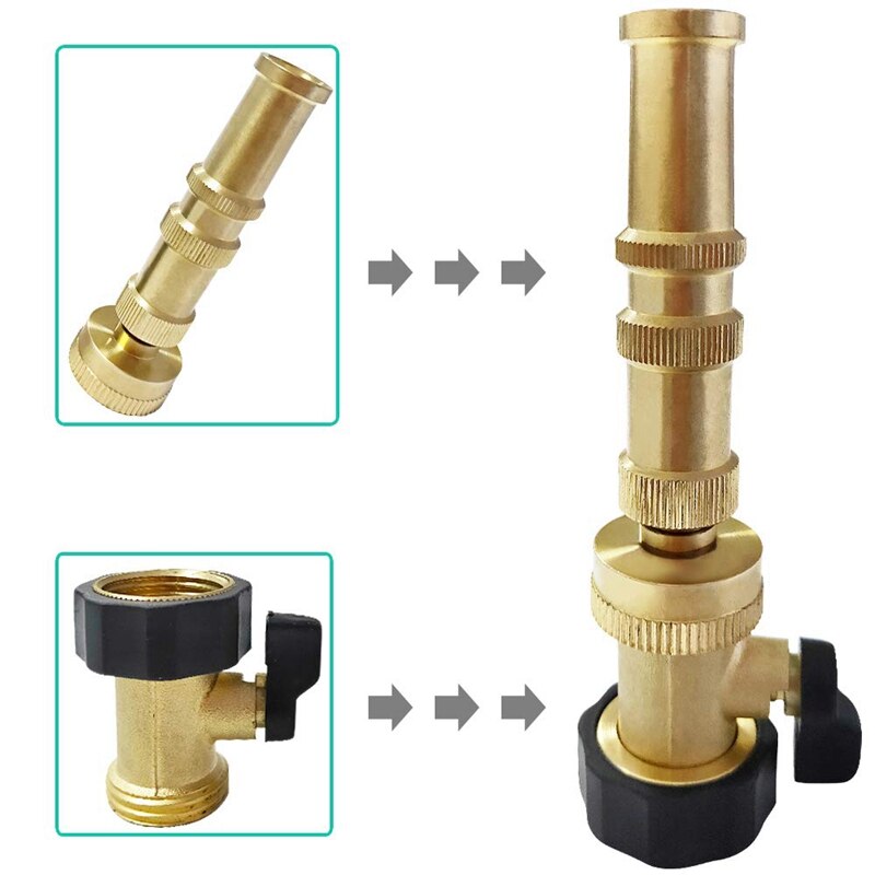 SZS Heavy Duty Brass Shut Off Valve Garden Hose Shut Off Valve Garden Hose Connector (2PCS) +4x Extra Pressure Washers