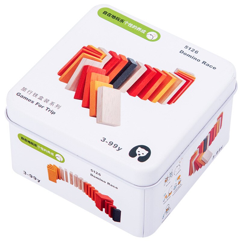 Baby Kids Cognitie Puzzels Speelgoed Peuter Ijzeren Doos Matching Game 3D Houten Puzzel Domino Gyro Sets Voor Kinderen Cognitieve: A3