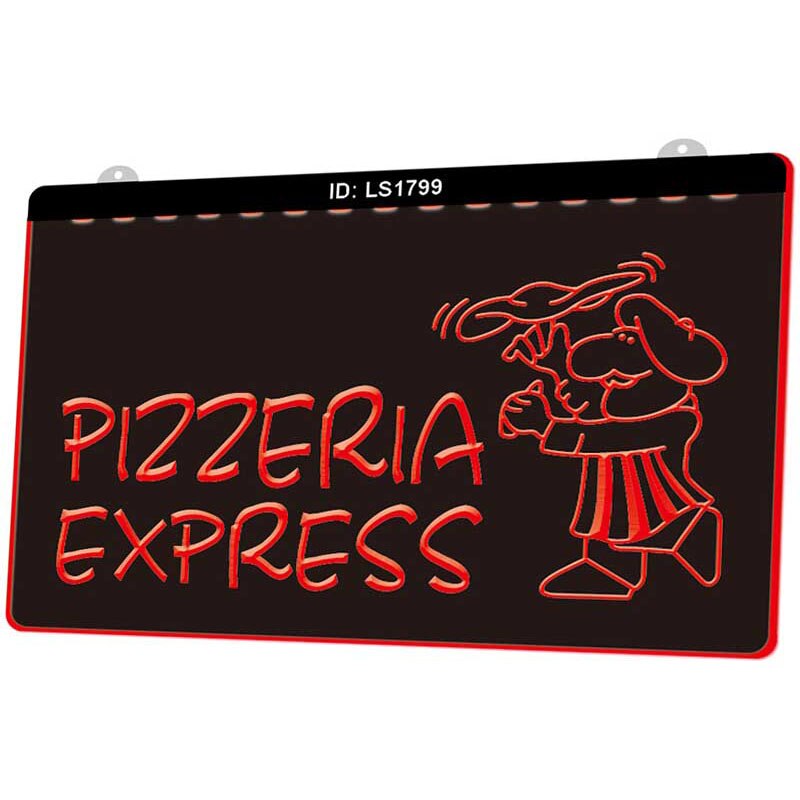 Ls1799 pizzeria express cafe shop viehe 3d kaiverrus led-valokyltti monivärinen ilmainen vähittäismyynti