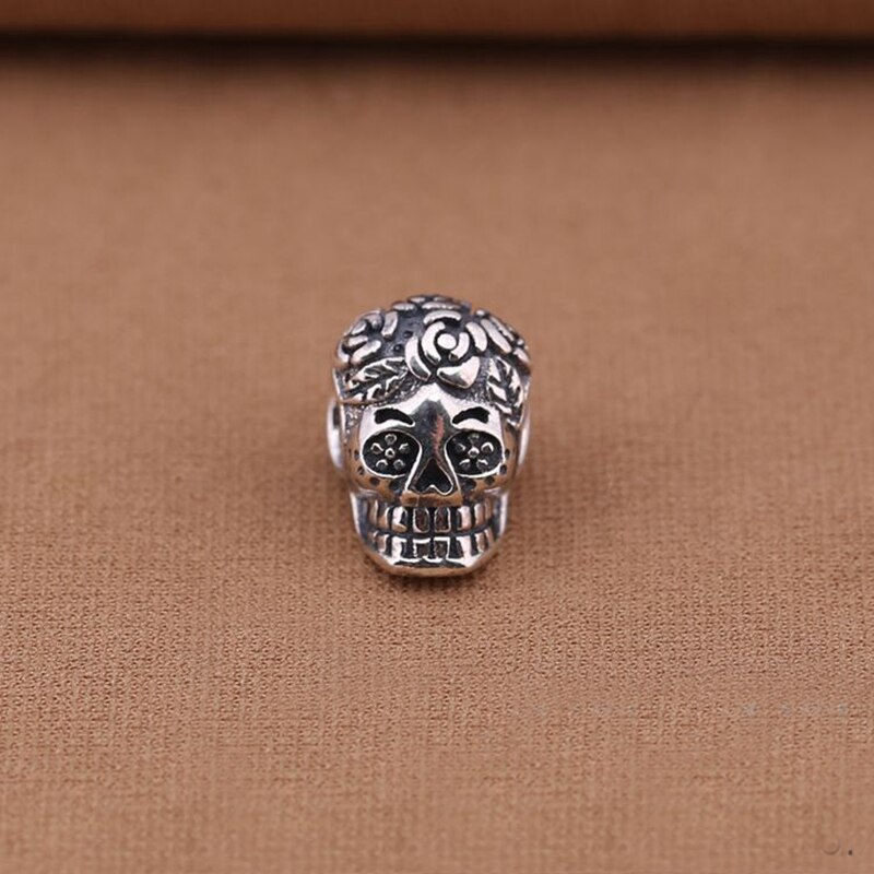Pure Garantie 925 Sterling Zilver Geoxideerd Stijl Big Hole Originele Zilveren Schedel Kralen Fit Europese Bedelarmband