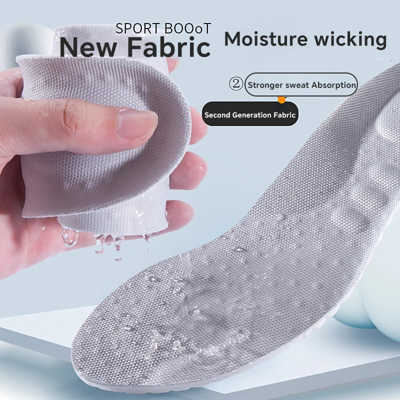 1Pair Air Cushion Sport Insoles Full for Feet PU Sole Soft Breathable Shock Absorption Running Shoes Pad for Arch Support Insole