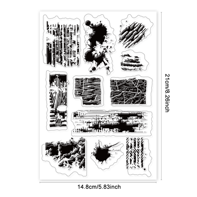 Sellos transparentes de borde botánico, formas mixtas para hacer tarjetas, rosas, setas, esquina de encaje, sellos transparentes de 5,83x8,27 pulgadas, 1 ud.