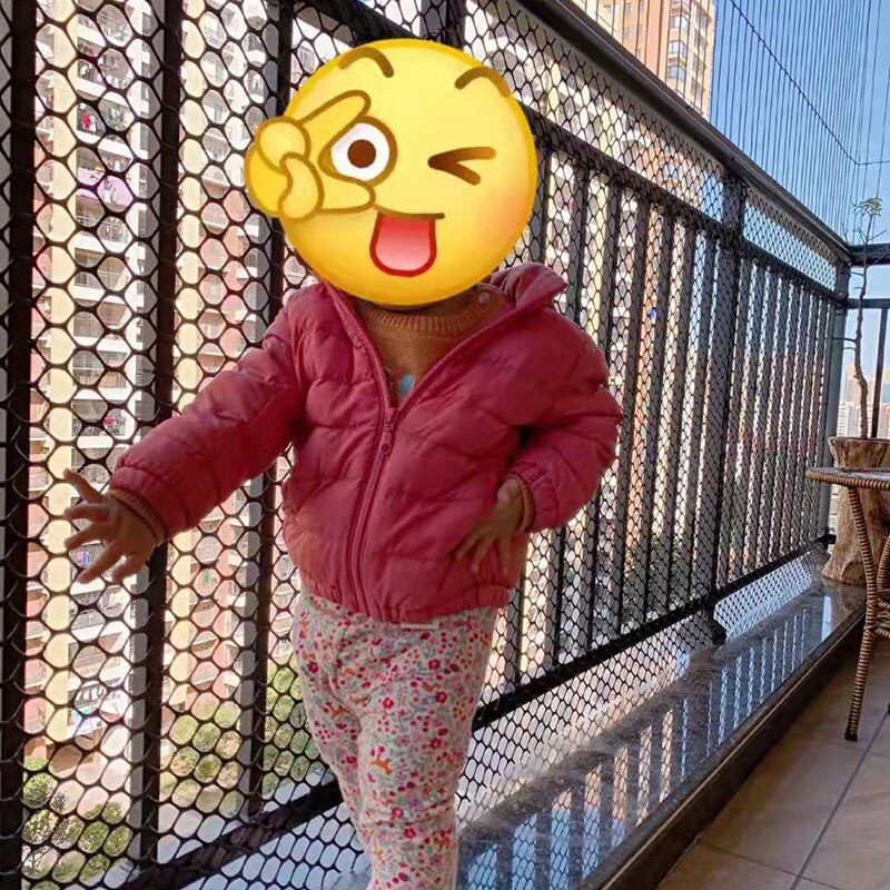 Red negra de para gatos y balcón, rejilla de plástico para el hogar, red para ventanas de 0,4 y 0,8 cm, seguridad para niños, red protectora anticaída para escaleras