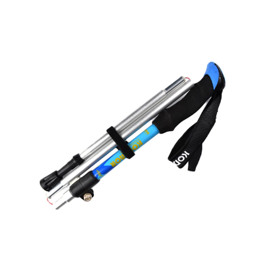 Adjustable Hiking Walking Poles Safety Multifunction Tool Ultralight 5 Sections Portable Hiking Poles Hiking Equipment: Blue