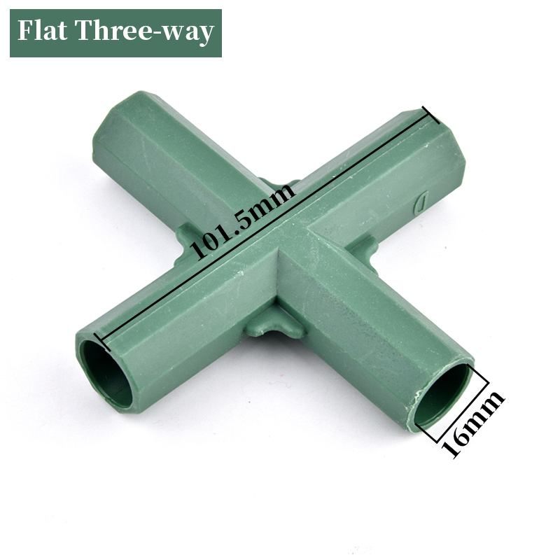16mm Plant Flower Stand Connector Gardening Plant Stakes Edging Corner Connection Wardrobe Greenhouse Frame Building Fittings: L / Silver