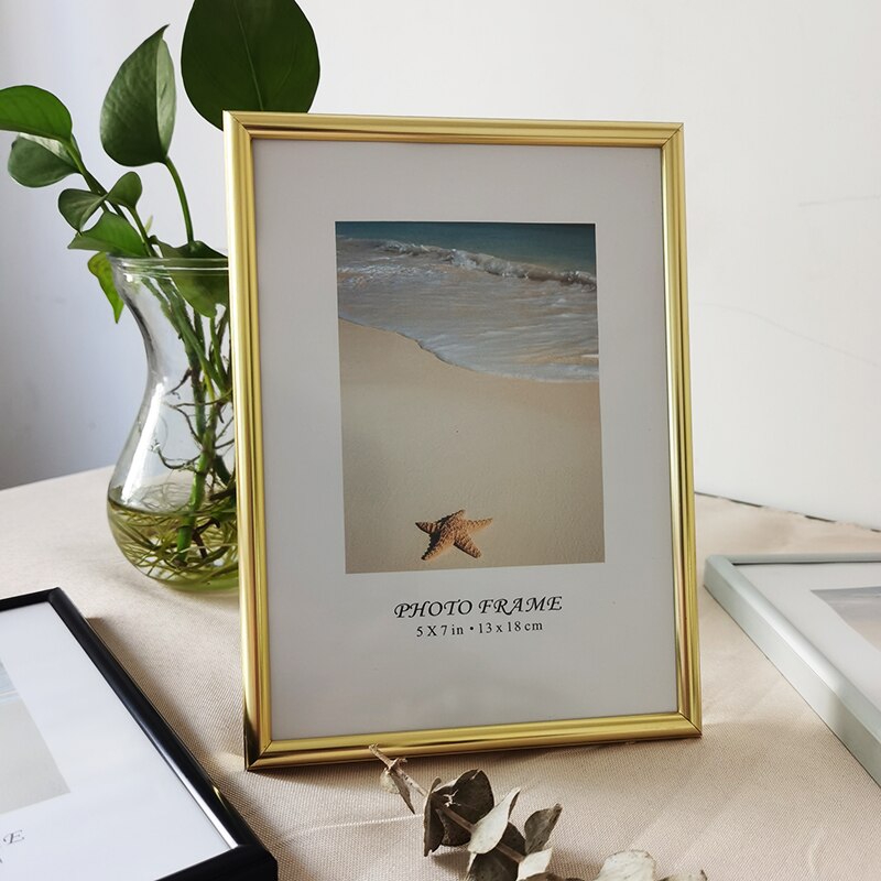 Petit cadre Photo en aluminium pour tenture murale avec plexiglas 9x13 13x18cm, cadre Photo en métal pour décoration Photo: 6 pouces / YELLOW