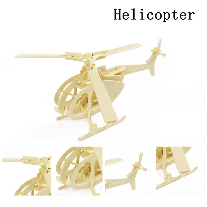 3D Puzzle Wooden Jigsaw Toys Plane Series Vehicle Model Education Toy Game For Children Wood Jigsaw Puzzles Christmas