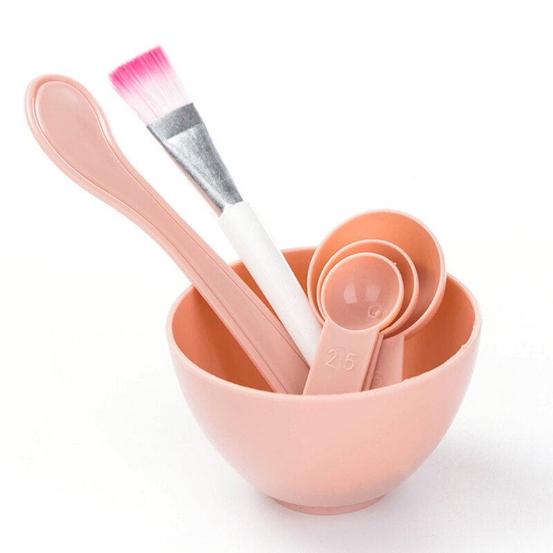 Bol para máscara Facial de belleza DIY, herramienta de maquillaje con pincel, varita de espátula para mezclar, cuchara medidora, 4 en 1