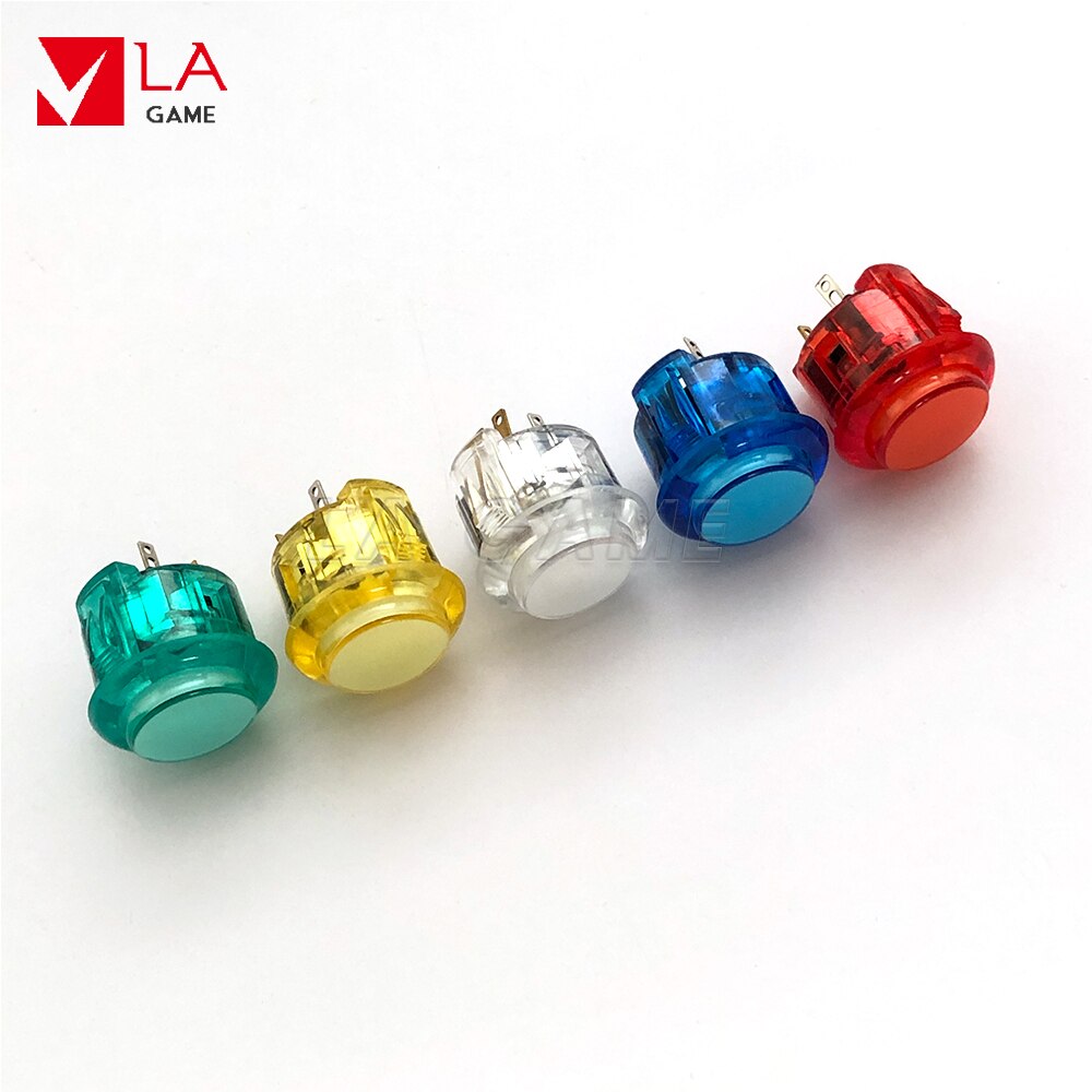 20 Pcs 30Mm 24Mm Geen Led Transparant Arcade Knop Arcade Diy Kit Voor Arcade Game Jamma Arcade Sanwa vervanging Sanwa: 24mm each 4 pcs