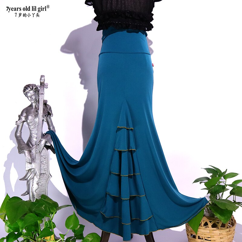 Spaanse Flamenco Dans Praktijk Jurk Rok Multilayer Vrouwen Dragen Fishtail ESS25