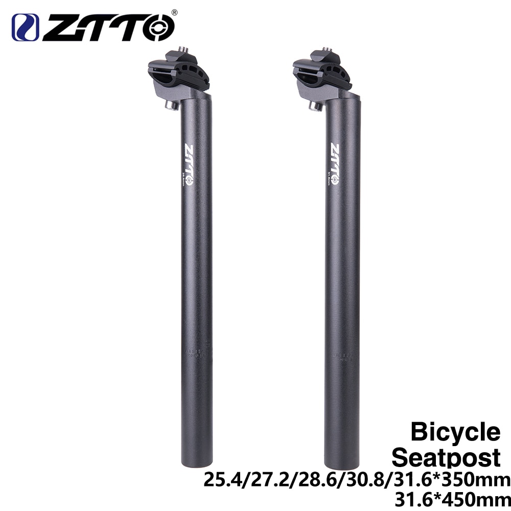 ZTTO-tija de sillín superligera para bicicleta, poste de asiento de bicicleta de montaña, piñón fijo, 25,4, 27,2, 28,6, 31,6mm, 350mm