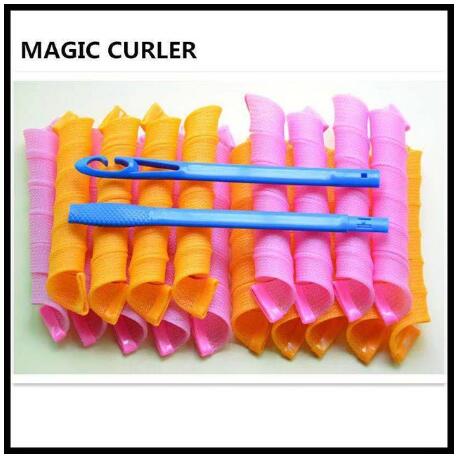 Bricolage 55cm Long bigoudis 40 pièces/ensemble rouleau magique bigoudi magique bigoudis spirale boucles Kit de coiffure: 18pcs 45cm