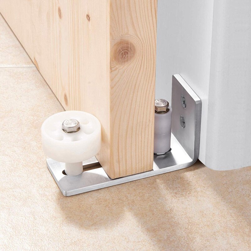 Stainless Steel Adjustable Wall Mount Stay Roller Barn Door Floor Guide for Barn Door Hardware