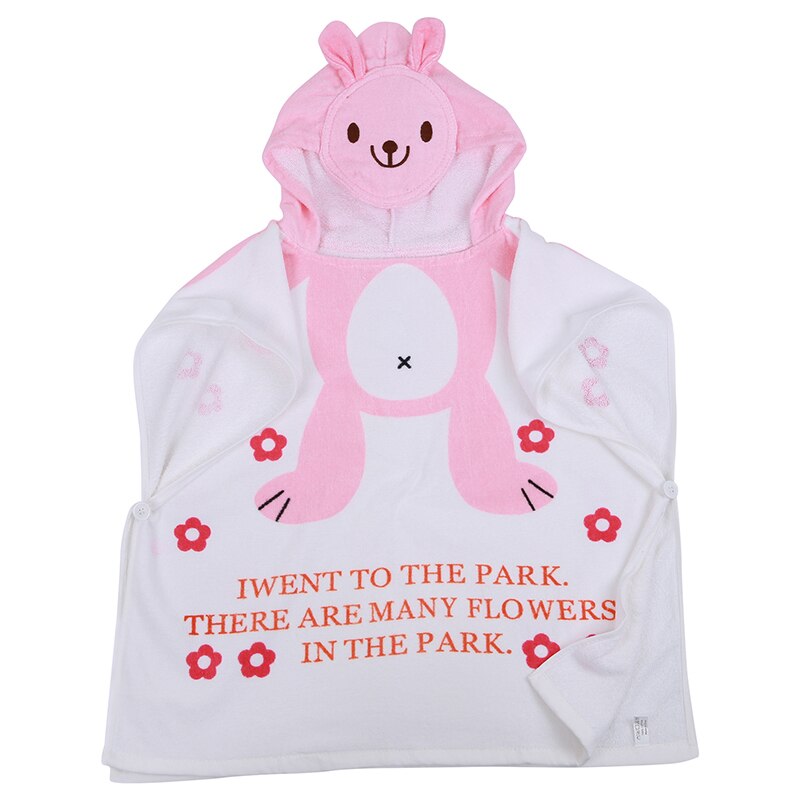 100% coton bébé robe de plage enfant peignoir serviettes de plage Cape infantile dessin animé Animal à capuche bébé serviette de bain (lapin)