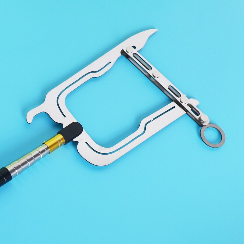 Gancio per barca multifunzionale, asta telescopica per infila a lunga distanza in metallo a forma di U con gancio per aggancio esterno