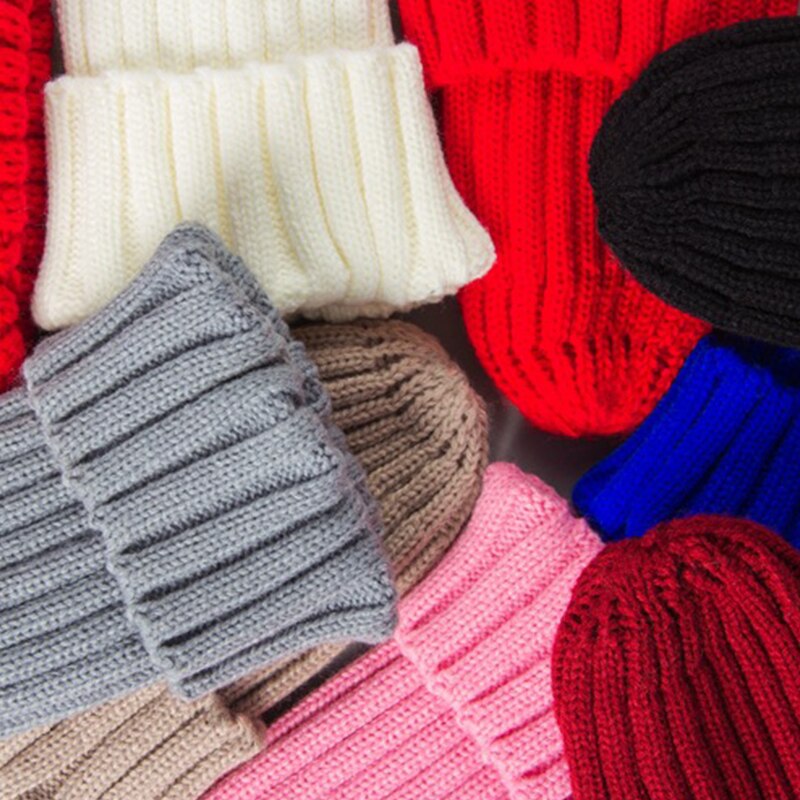Stickad baby turban mössa varma ullkepsar mjuk mössa för barn flickor pojkar nyfödd elastisk småbarn spädbarn vinter huvudbonader