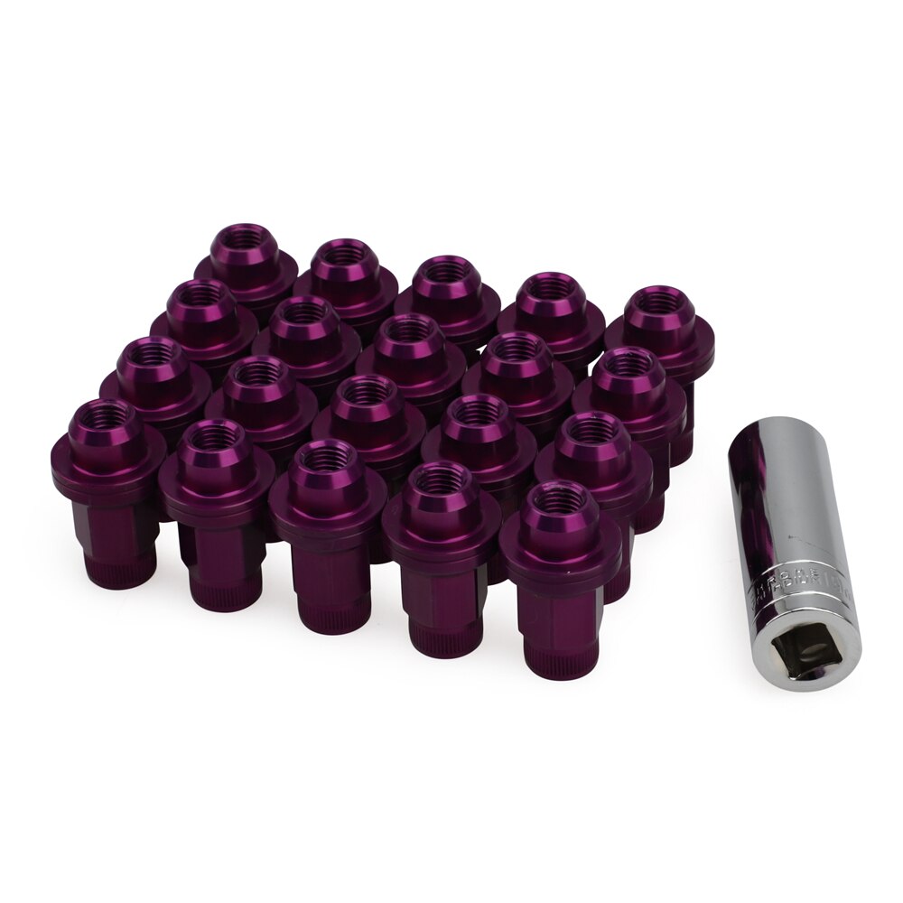 20pcs Wheel Lug Nut M12x1.5 Thread with Washer Seat 7075-T6 Aluminum Car Bolt