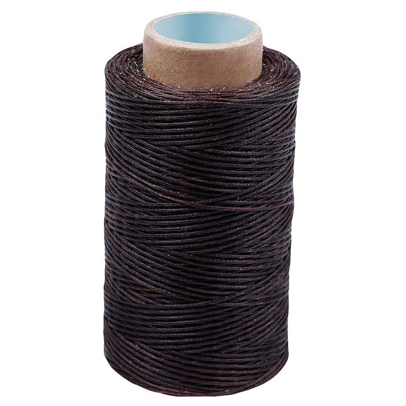 KAOBUY 284Yards Leather Sewing Waxed Thread-Practical Long Stitching Thread For Leather Craft DIY,Shoe Repairing (Dark Coffee)