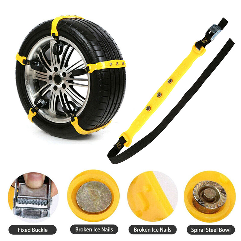 Cadena de nieve para coche 5x 3 Universal, cadena de correa antideslizante para neumáticos, cadena de invierno segura para conducir, cadena de neumático para barro antideslizante para Jeep SUV