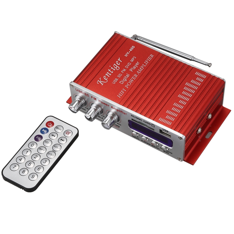 Kentiger hy- -400 hi-- fi autoradio mit verstärker,  mp3 lautsprechern, fm-radio, lcd-display, powerplayer für auto und motorrad, fernbedienung