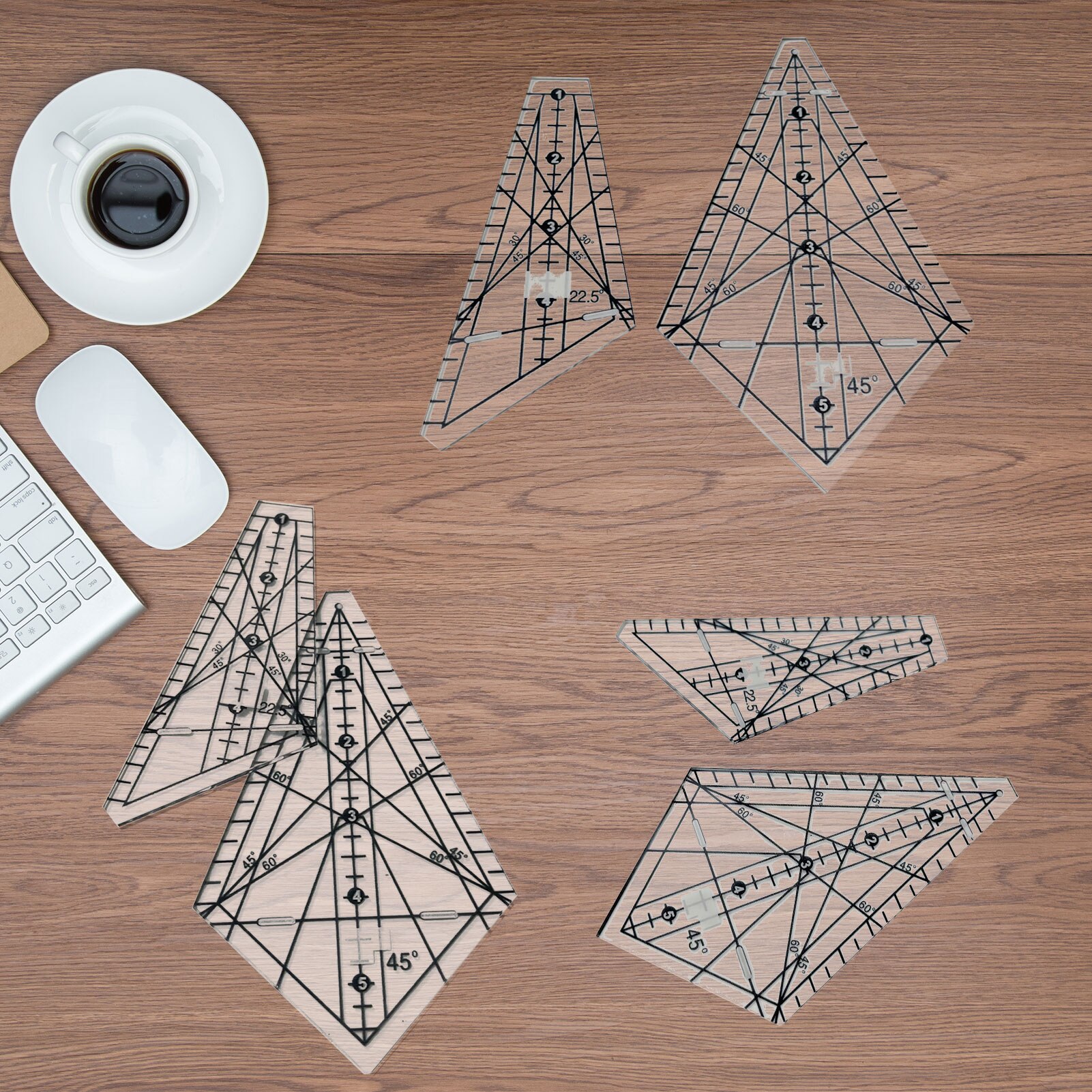 Transparent Grids Quilting Rulers Durable Acrylic Quilting Ruler Art Ruler Sewing Rulers and Templates for Innovative Quilting