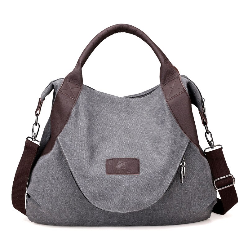 Unieke Vrouwen Handtassen Nylon Waterdichte Canvas Top Handvat Tassen Modieuze Eenvoudige Messenger Bag Postman Bag: gray
