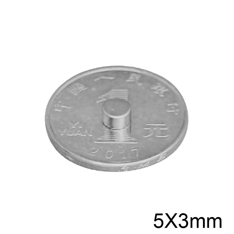 Imán potente redondo pequeño de 5x3mm N35, imanes permanentes de neodimio fuertes de 5x3mm, 20 ~ 1000 Uds.