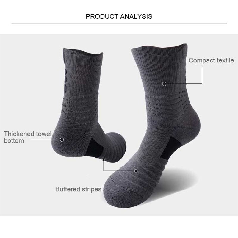 Calcetines deportivos térmicos gruesos súper Elite No deslizantes calcetines de baloncesto hombre UE 38-44 de alta elasticidad al aire libre senderismo deporte Nylon