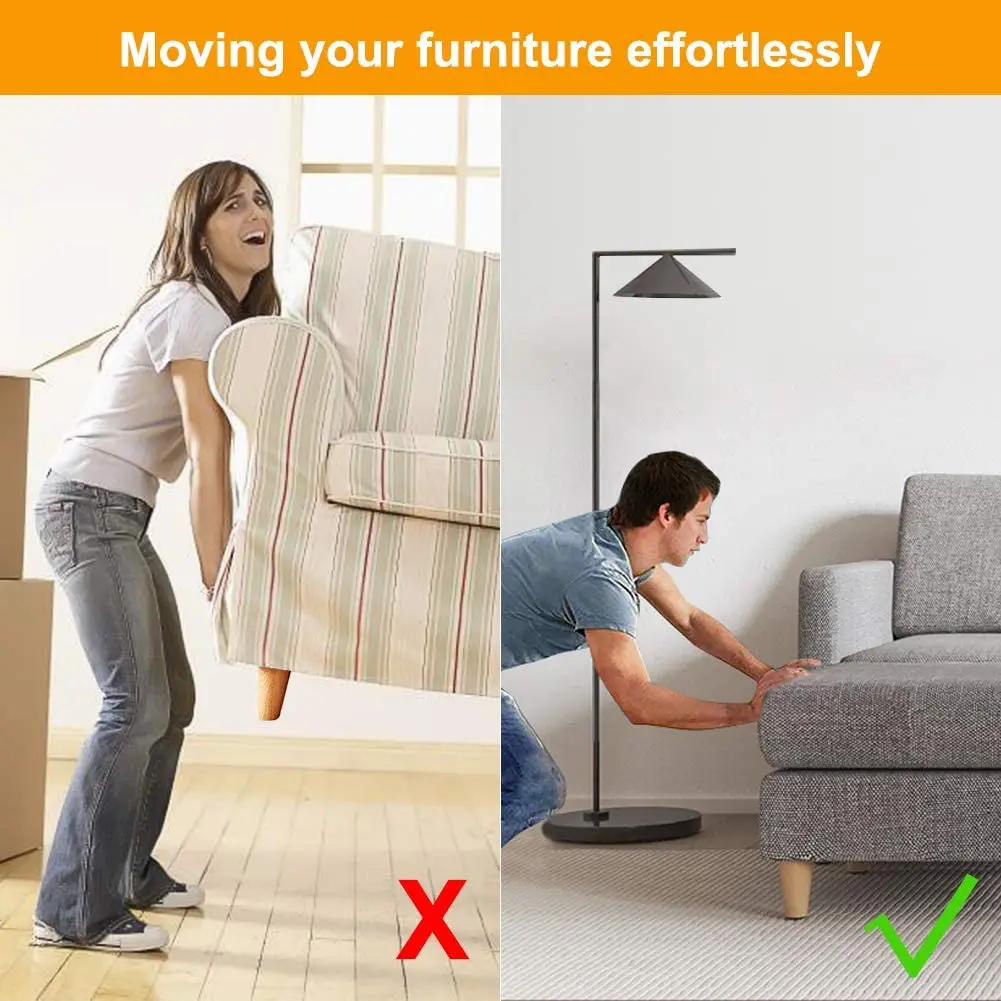 Coussinets coulissants de meubles réutilisables, 8 pièces, avec vis, tapis de pied de Table et de chaise, protecteur de sol pour tapis, carrelage, bois dur
