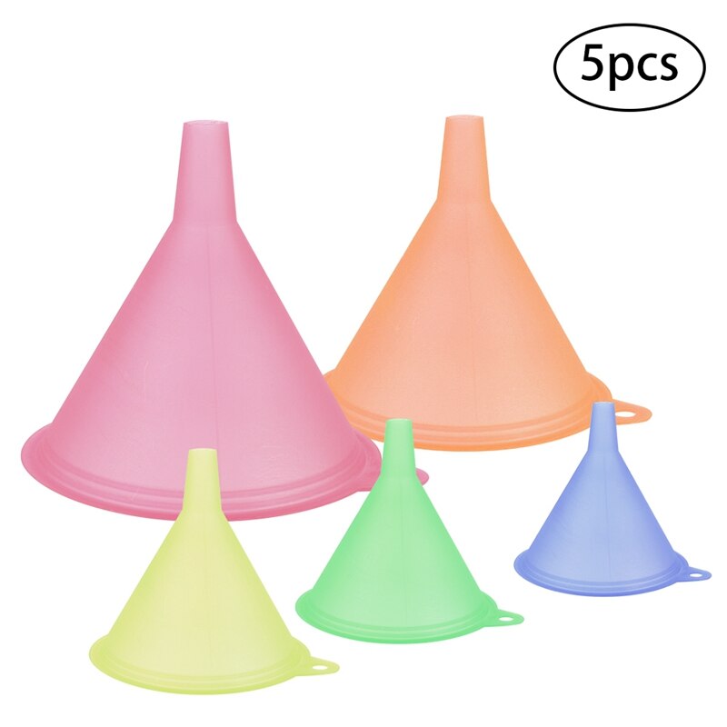 Embudo de plástico líquido para cocina, 5 uds., tamaño pequeño, mediano y grande
