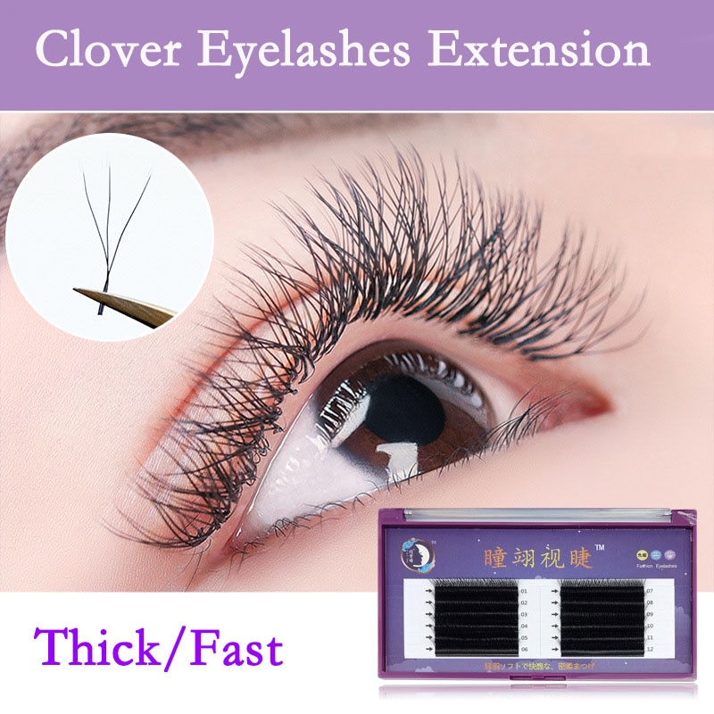 YY Clover Shape Volume eyelash extension W Russian lashes with doing private label wimpern lash extension tools for makeup
