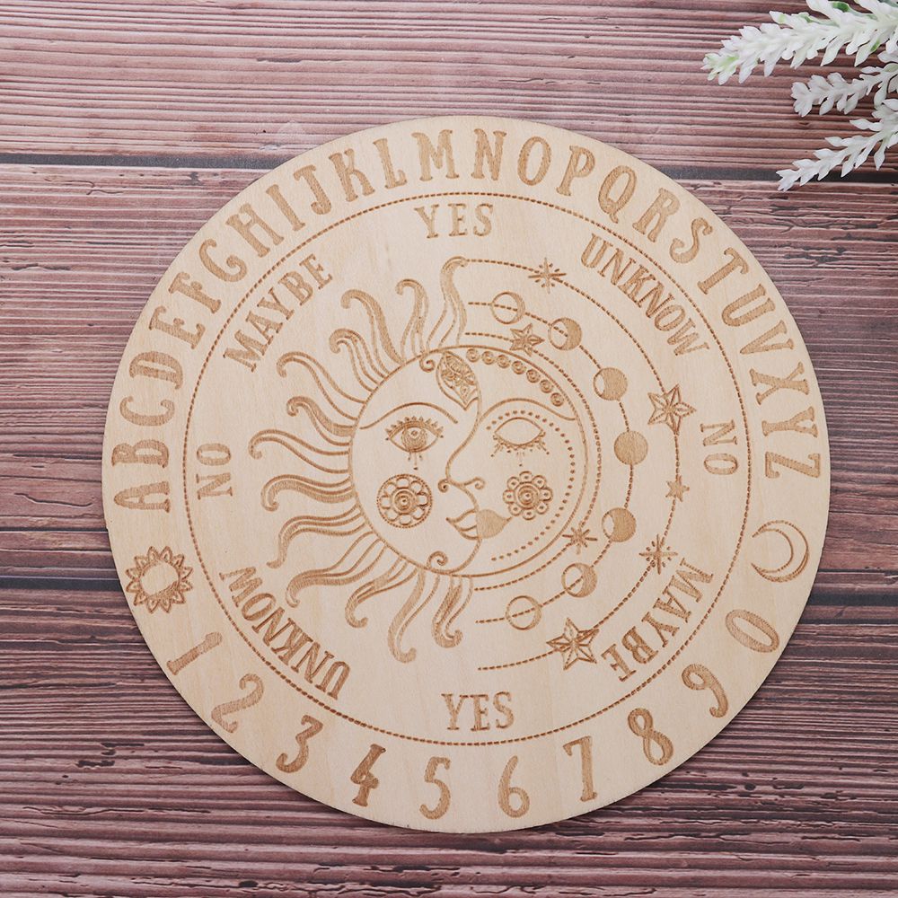 Zwart Wit Hout Slinger Board Met Ster Zon En Maan Voor Waarzeggerij Message Board Houten Carven Board Metafysische Altaar Decor