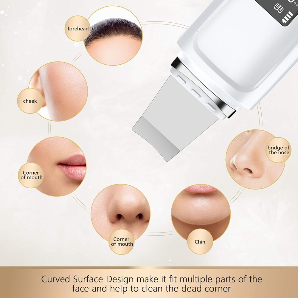 Electric Ultrasonic Skin Scrubber Blackhead Pimple Remover Pore Cleaning Face Peeling Tools EMS Massage Face Lifting Machine