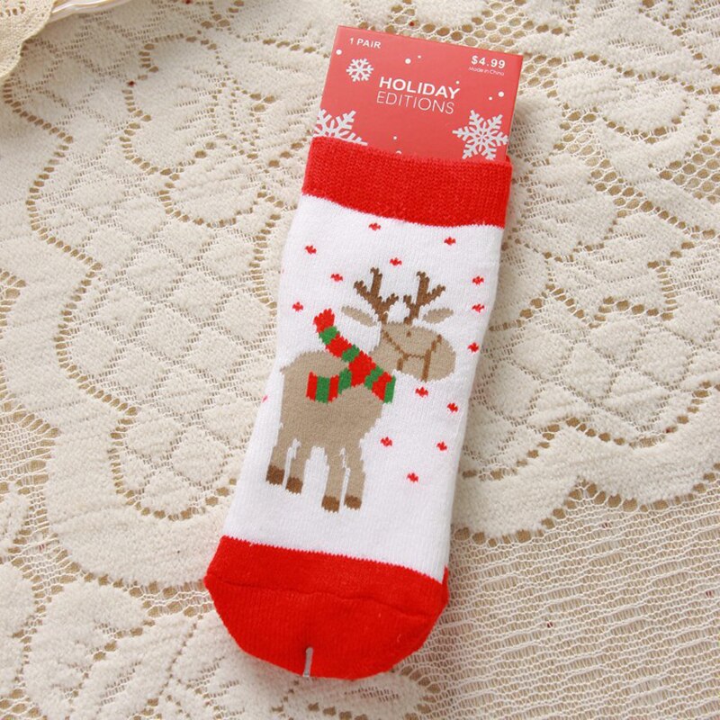 1 paar Kerst Sokken voor Kinderen Kids Mannen Familie Winter Herfst Warme Sokken Xmas Nieuwjaar Sokken Katoen Kerstman sokken: 03 / 2-3T