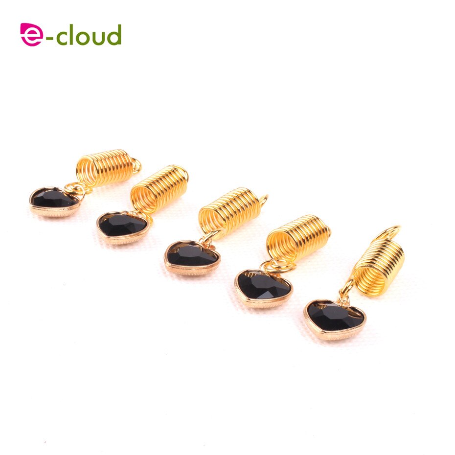 Gold metal spring tube ring dreadlock beads for braids hair beads for dreadlocks adjustable hair braid cuff clips